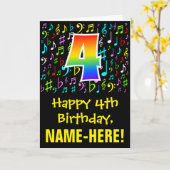 Vierde verjaardag: Colorful Music Symbols + Rainbo Kaart (Gele Bloem)
