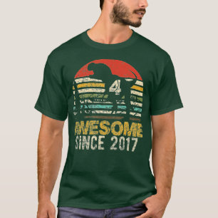Vierde verjaardag Dinosaur 4 jaar Kinder jongen Ge T-shirt