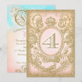 Vierde verjaardag eenmaal op tijd prinses kaart (Voorkant / Achterkant)