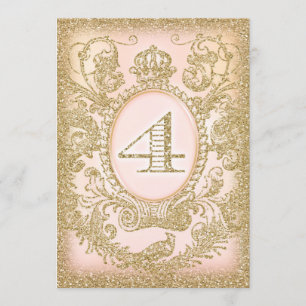 Vierde verjaardag eenmaal op tijd prinses kaart