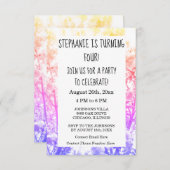 Vierde verjaardag Eigen naam Roze Floral Cool Kaart (Voorkant / Achterkant)