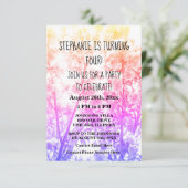 Vierde verjaardag Eigen naam Roze Floral Cute Kaart (Staand voorkant)