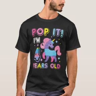 Vierde verjaardag Fidget Speelgoed Pop Birthday Gi T-shirt