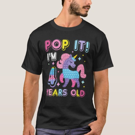 Vierde verjaardag Fidget Speelgoed Pop Birthday Gi T-shirt (Voorkant)