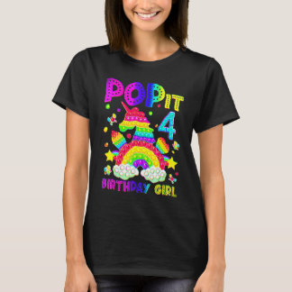 Vierde verjaardag Fidget Speelgoed Pop Birthday Gi T-shirt
