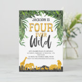 Vierde verjaardag, Fourever wild, Oerwoud, safari  Kaart (Staand voorkant)