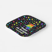 Vierde verjaardag: Fun Stars Pattern and Rainbow " Papieren Bordje (Gebogen)