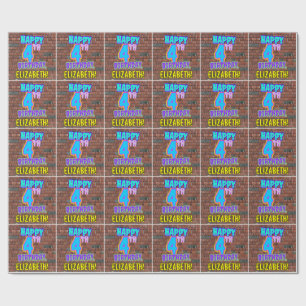 Vierde verjaardag: Fun, Urban Graffiti geïnspireer Cadeaupapier