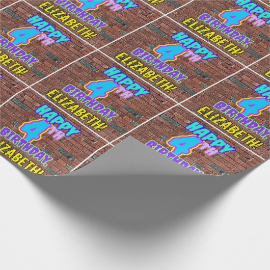 Vierde verjaardag: Fun, Urban Graffiti geïnspireer Cadeaupapier (Hoek)