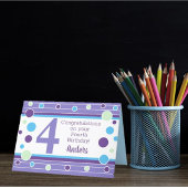 Vierde verjaardag Gepersonaliseerde Kaart! Kaart