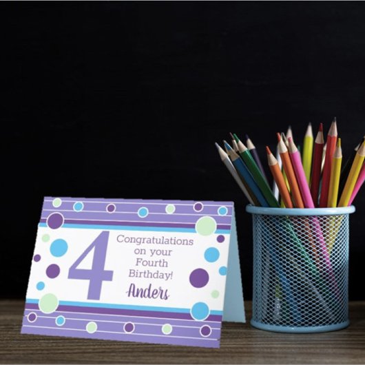 Vierde verjaardag Gepersonaliseerde Kaart! Kaart