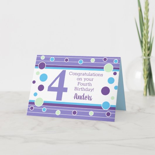 Vierde verjaardag Gepersonaliseerde Kaart! Kaart (Voorkant)