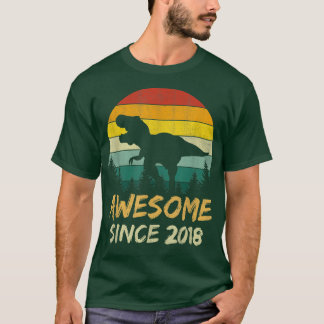 Vierde verjaardag Gift Boy Dinosaur 4 jaar oud Gew T-shirt