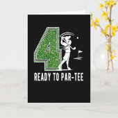 Vierde verjaardag Gift Golf Player 4 jaar oude jon Kaart (Gele Bloem)