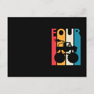 Vierde verjaardag Gift Vier Monster Truck Briefkaart