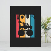 Vierde verjaardag Gift Vier  Monster Truck Kaart (Staand voorkant)