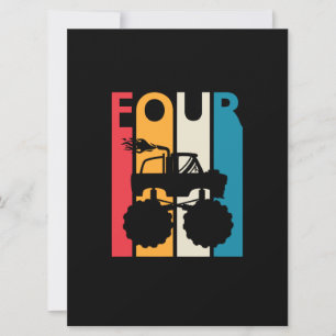 Vierde verjaardag Gift Vier Monster Truck Kaart