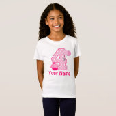 Vierde verjaardag Girl Cupcake Gepersonaliseerd T- T-shirt (Voorkant volledig)