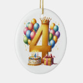 Vierde verjaardag goud keramisch ornament (Rechts)