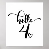 Vierde verjaardag Hallo vier kinderen vier jaar ou Poster (Voorkant)