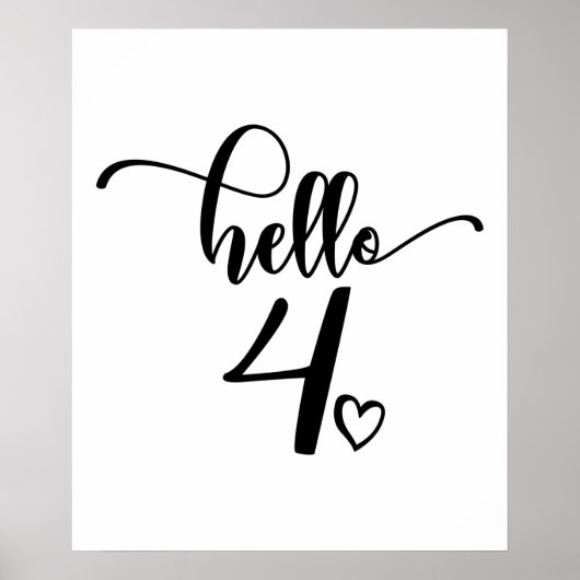 Vierde verjaardag Hallo vier kinderen vier jaar ou Poster (Voorkant)