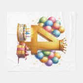 Vierde verjaardag is goud fleece deken (Voorkant (Horizontaal))