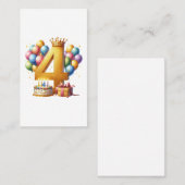 Vierde verjaardag is goud visitekaartje (Voorkant / Achterkant)