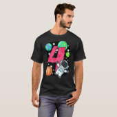 Vierde verjaardag Jongen 4 jaar Astronaut Rocket S T-shirt (Voorkant volledig)