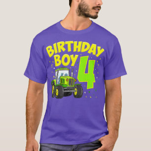 Vierde verjaardag Jongen 4 jaar oude Boerderij rac T-shirt