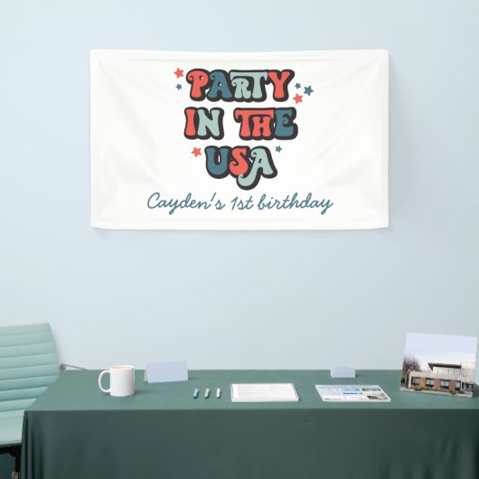 Vierde verjaardag juli in de Verenigde Staten Spandoek (Beurs)