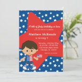 Vierde verjaardag juli kaart (Staand voorkant)