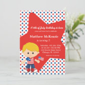 Vierde verjaardag juli kaart (Staand voorkant)