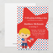 Vierde verjaardag juli kaart (Voorkant / Achterkant)