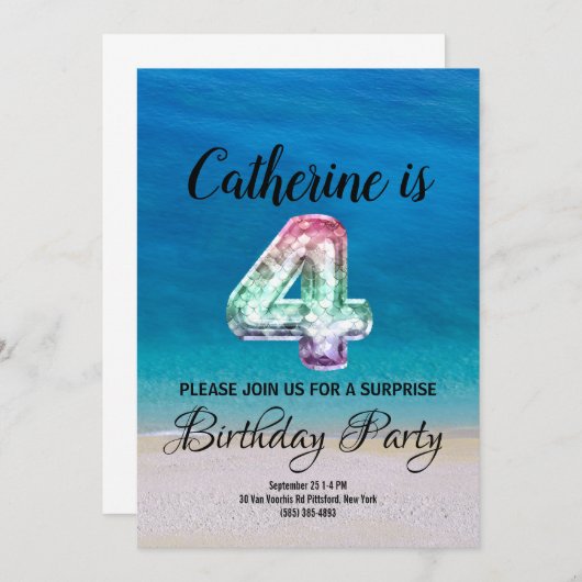 Vierde verjaardag kaart (Voorkant / Achterkant)