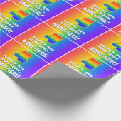 Vierde verjaardag: kleurrijk, vun regenboogpatroon cadeaupapier (Hoek)