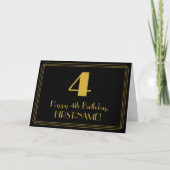 Vierde verjaardag: Kunst Deco Geïnspireerde kijk " Kaart (Voorkant)