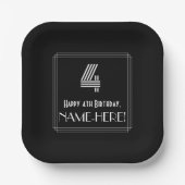 Vierde verjaardag - Kunst Deco Geïnspireerde kijk Papieren Bordje (Voorkant)