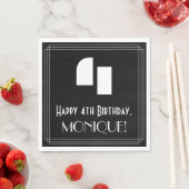 Vierde verjaardag: Kunst Deco Geïnspireerde kijk " Servet (Insitu)