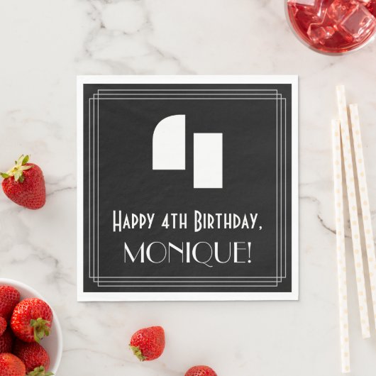 Vierde verjaardag: Kunst Deco Geïnspireerde kijk " Servet (Insitu)