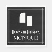 Vierde verjaardag: Kunst Deco Geïnspireerde kijk " Servet (Voorkant)