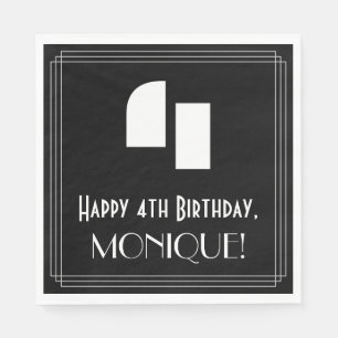 Vierde verjaardag: Kunst Deco Geïnspireerde kijk " Servet