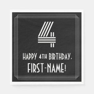 Vierde verjaardag: Kunst Deco Geïnspireerde kijk " Servet