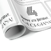 Vierde verjaardag: Kunst Deco Geïnspireerde stijl  Cadeaupapier (Rol Hoek)
