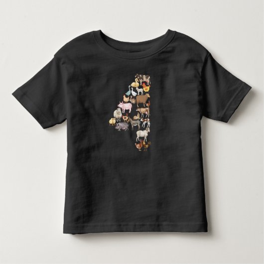 Vierde verjaardag Landbouwdieren Thema 4 Jaar Oude Kinder Shirts (Voorkant)