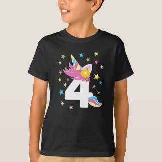 Vierde verjaardag meisje Unicorn 4 jaar oud Toddle T-shirt