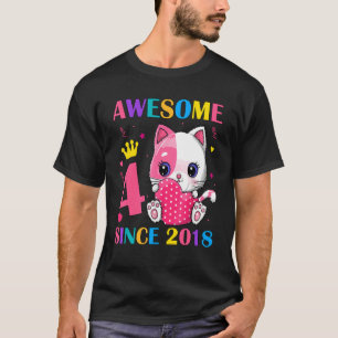 Vierde verjaardag meisjes 4 jaar oud Geweldige sin T-shirt