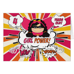 Vierde verjaardag meisjes Super Kinder Roze stripb