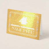 Vierde verjaardag: Naam + Art Deco Geïnspireerde l Folie Kaarten (Voorkant)