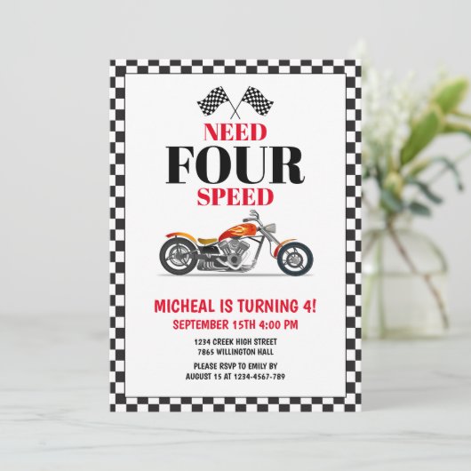 Vierde verjaardag Need Four Speed zware fiets Kaart (Staand voorkant)