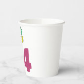 Vierde verjaardag olieloons voor kinderen papieren bekers (Links)